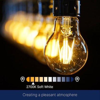 FLSNT 60W Equivalent Dimmable A19 LED Light Bulbs, Efficient 7W, 800Lumens, 2700K Soft White, CRI82, E26 Standard Base, 15000 Hours, LED Filament Light Bulbs, Clear Glass, 8 Pack - color: 60w Soft White, size: 8 Count (Pack of 1)