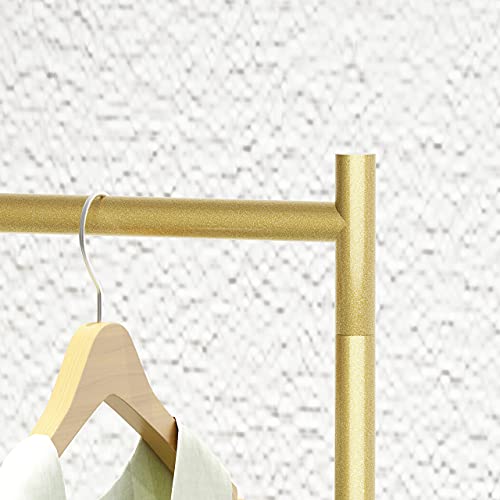 HOMEKAYT Gold Clothing Rack, Rolling Clothes Rack -59’’L - color: on wheels