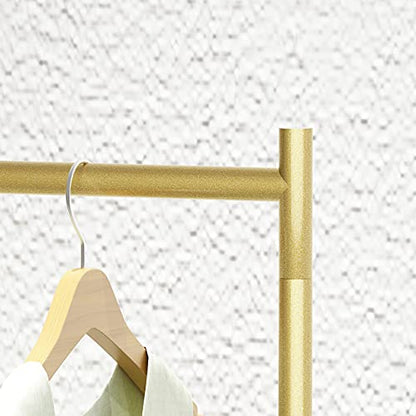 HOMEKAYT Gold Clothing Rack, Rolling Clothes Rack -59’’L - color: on wheels