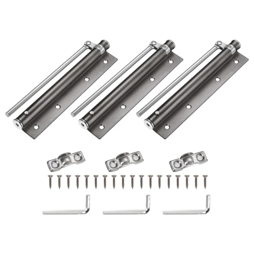 uxcell 3 Pcs 195mm/7.68" Spring Door Closer, Stainless Steel Automatic Door Closers with Adjustable Closing Speed for Home Self-Closing 5kg Door, Gray - color: Gray, size: 195mm