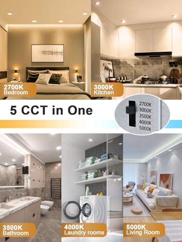 POPANU 3 Inch Gimbal LED Recessed Lights 6 Pack,Adjustable Downlight, White - color: White, size: 3 Inch