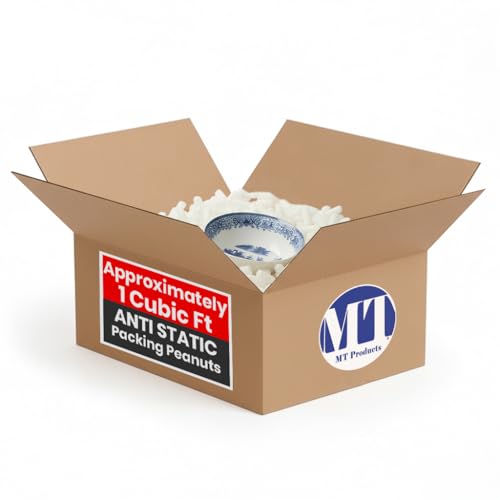 MT Products Off-White Packing Peanuts, Approximately 1 Cubic Foot