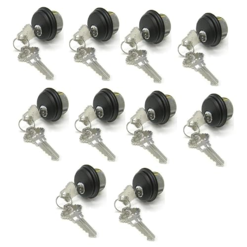 Cylinder Locks - Keyed Mortise Lock, Bronze, 10 Pack - color: Duronotic Bronze, size: 10 Pack, style: Keyed Cylinder