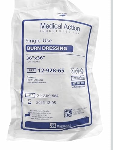 Medical Action Burn Dressing Mesh Gauze 16-Ply 36 X 36 Inch Square Sterile (30)