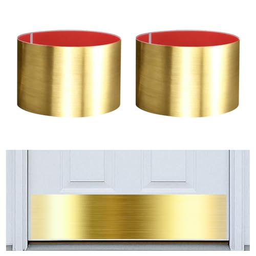 6 x 30 Inches Self Adhesive Door Kick Plate,2 Pack - Gold - color: Gold, size: 6 x 30 Inch