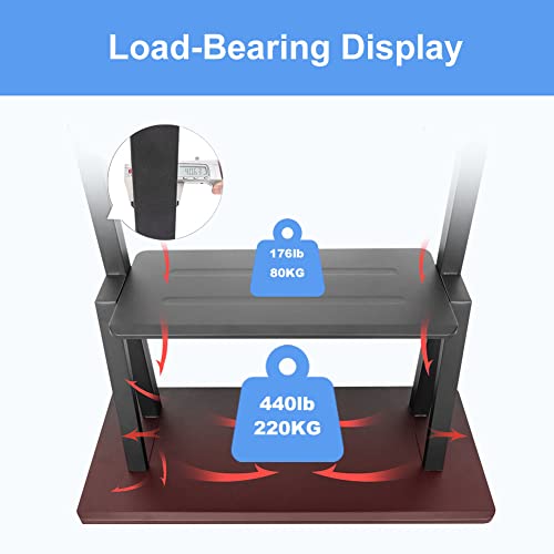 Hellsehen Mobile TV Cart,Rolling TVs Cart on Wheels Height Adjustable Heavy-Duty Floor Stand Base for 42-86 Inch LCD LED OLED Flat Panel Screens Smartboard Movable Holds up to 176lbs with Shelf - size: 42"-86"