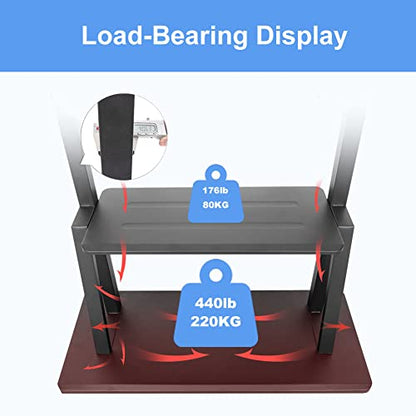 Hellsehen Mobile TV Cart,Rolling TVs Cart on Wheels Height Adjustable Heavy-Duty Floor Stand Base for 42-86 Inch LCD LED OLED Flat Panel Screens Smartboard Movable Holds up to 176lbs with Shelf - size: 42"-86"
