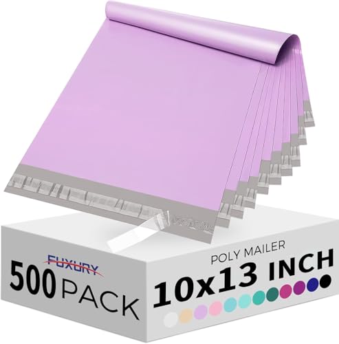 Fuxury Poly Mailers 10x13" 500 pcs, Shipping Bags Bulk for Clothes,Purple - color: Light Purple, size: 10x13" 500pcs