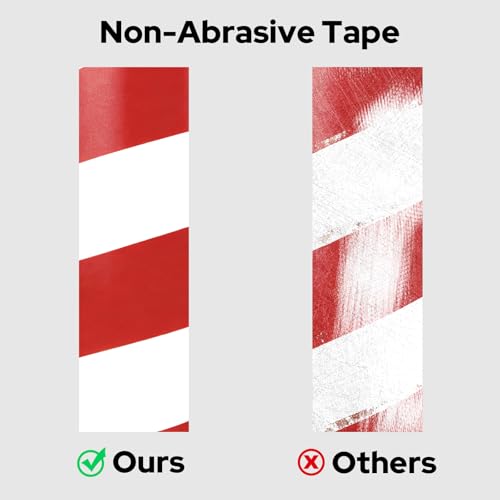 Makeid Floor Marking Tape, 2" Width x 100' Length, Heavy Duty Safety Hazard Tape, Strong Adhesive, Waterproof & Wear Resistant Floor Tape for Warehouse, Factory, Concrete & High Traffic Areas - color: Red on White