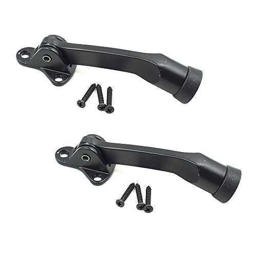 4 Inch KickDown Door Stopper, Black, 2pcs - color: Black, size: 2 Pieces