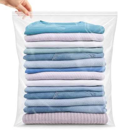 12Pcs Clear 18" x 24" Large Storage Plastic Bags, Zip Closure - size: 18x24 Inch(Pack of 12)