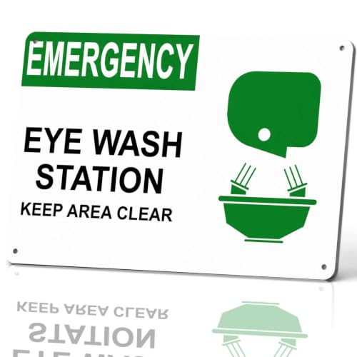 Emergency Eye Wash Station Metal Sign 8 x 12 Inch
