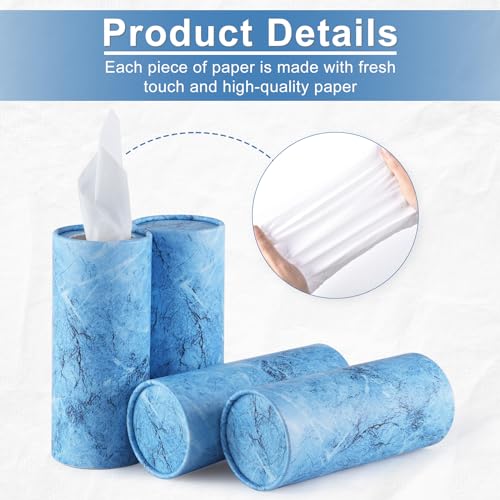 SINGARO Car Tissue Holder, 4 Pack Car Cup Holder Facial Tissues with Travel Tissue Bag, Quick and Convenient Flower Combination Box(4 Canisters/200 Tissues) Blue - color: Blue
