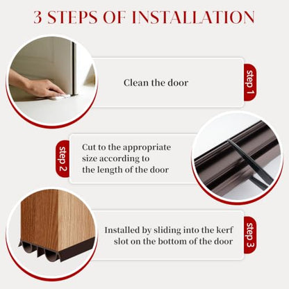 2 Pcs 36" Brown Double Bubble Kerf Door Sweep - color: Brown