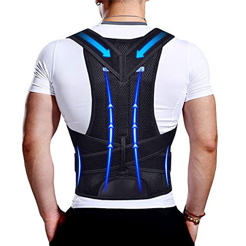 Upgraded Posture Corrector Back Brace for Men and Women, New Version Lumbar Support for Posture Improving and Pain Relief, Full Back Support for Neck, Shoulder, Waist Pain, XL - size: XL