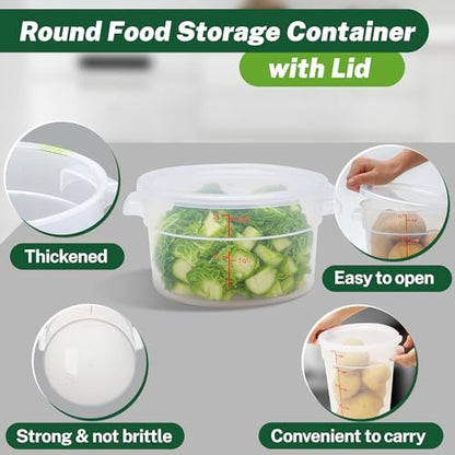 4 Pack 2Qt Round Polypropylene Food Storage Container with Lids Scale - color: 2 Quarts