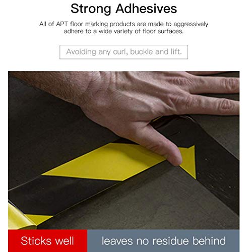 APT Premium Durable Black & Yellow Striped Safety Marking Tape (2 Rolls of 2" x 99Ft (33 Yds)) Hazard Caution& Warning, Social Distancing, Warehouse & Gym Floor - color: Yellow / Black, size: 2 Inch, 2 Rolls