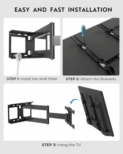 BONTEC Corner TV Wall Mount with Extra Long 40.9” Extension Arm,Tilt Swivel - size: for 32-75 Inch