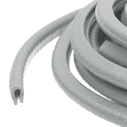 PATIKIL Rubber Edge Trim Guard, 32.8 ft x 5/16" x 15/64" U Channel Edge Protector Seal Strip with Metal Clips Fit for 0.5-1.5mm Edge for Car Door Sheet Metal Hatches Table Corners, Gray - color: Gray, size: 32.8 ft x 5/16 in x 15/64 in