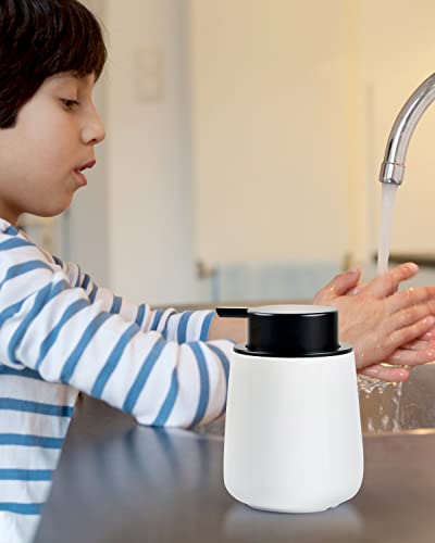 BosilunLife Ceramic Soap Dispenser - Dish Soap Dispenser for Bathroom 12Oz - color: Matte White