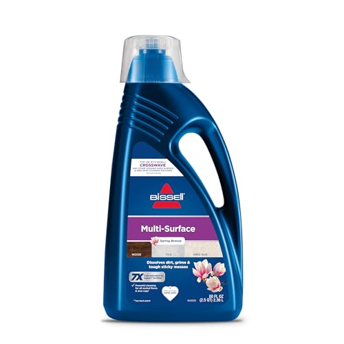 Bissell Multi-Surface Solution, for use in CrossWave and Other Leading Hard Surface and Area Rug Cleaners, 80oz, Dissolves Dirt, Grime, and Tough Sticky Messes - size: 80 Fl Oz (Pack of 1)