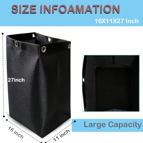 Replacement Janitorial Cart Bag,High Capacity Waterproof Thickened Cart Bag