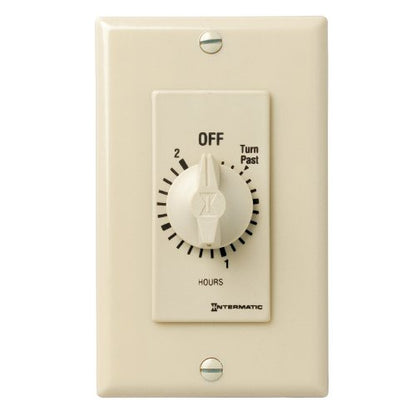 Intermatic FD32H 2-Hour Spring-Loaded Wall Timer for Lights and Fans, Ivory - style: Ivory SPDT