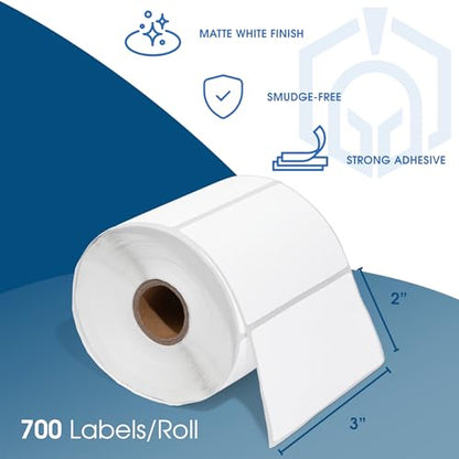 Spartan Industrial - 3" X 2" Direct Thermal Labels (2800 Count, 4 Rolls) - size: 3 X 2