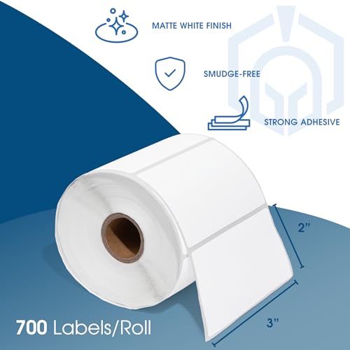 Spartan Industrial - 3" X 2" Direct Thermal Labels (2800 Count, 4 Rolls) - size: 3 X 2