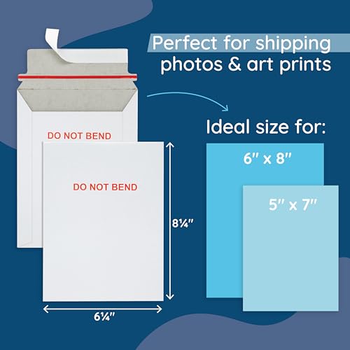 Blue Summit Supplies 50 6.25" x 8.25" Rigid Mailers, Self Seal, Do Not Bend - size: 6.25 X 8.25