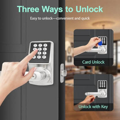 Keyless Entry Door Lock with Keypad, Satin Nickel Finish 1PACK,