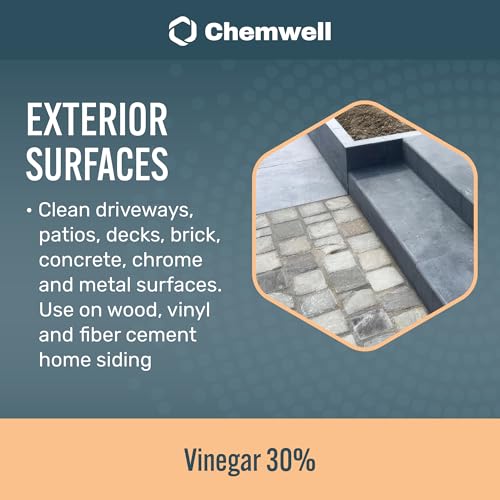 Chemwell 30% Vinegar (1 Gallon) - General Purpose All-Natural Multi-Surface Cleaner for Home, Patio & Commercial - High Performance, Powerful Concentrated Acetic Acid - Made in USA - color: 30% - 1 Gallon