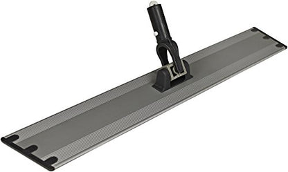 CleanAide Flat Mop Plate Frame for Microfiber Pads, Commercial-Grade Aluminum with 360° Swivel, Hook and Loop Fastening, Lightweight and Durable, Gray, Frame Only, 18 Inches - size: 18