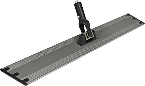 CleanAide Flat Mop Plate Frame for Microfiber Pads, Commercial-Grade Aluminum with 360° Swivel, Hook and Loop Fastening, Lightweight and Durable, Gray, Frame Only, 18 Inches - size: 18