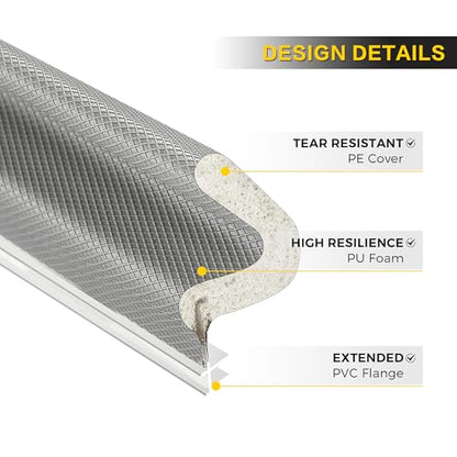 Ravinte Weather Stripping Door Seal, Q-Shaped Kerf Foam Strip, 8 FT, Grey - color: Gray, size: 8 Feet