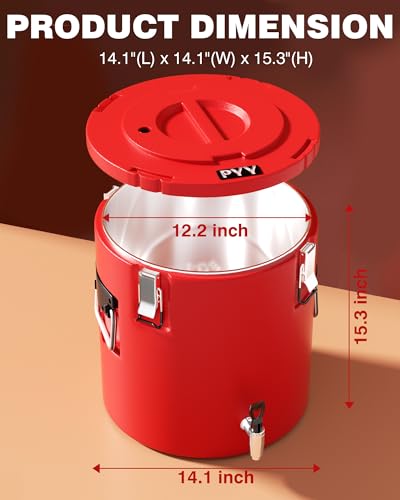 PYY Insulated Beverage Dispenser 8 Gallon - Hot Drink Dispenser with 304 Stainless Steel Interior & Spout, Commercial Thermal Container for Hot and Cold Drink, Portable Outdoors Water Cooler Jug - size: 8 Gallon