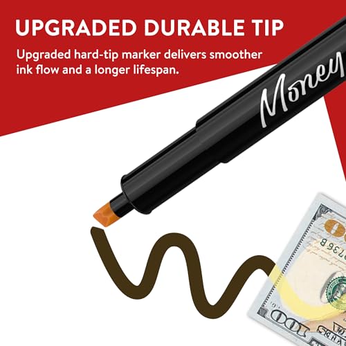 PONNOR Counterfeit Money Detector Pen (30 Pack) Bill Marker Universal False Currency Checker Cash Tester with 30% More Ink with Upgraded Chisel Tip for Personal & Commercial Use