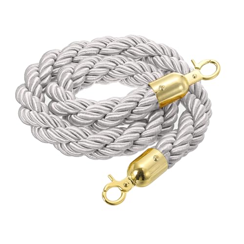 MECCANIXITY Twisted Stanchion Rope 3.28 Ft/1 M, Barrier Rope Twisted Post Ropes with Snap Hooks for Posts Stands Queue Divider Crowd Control, White Golden - color: White Golden, size: 3.28 Ft