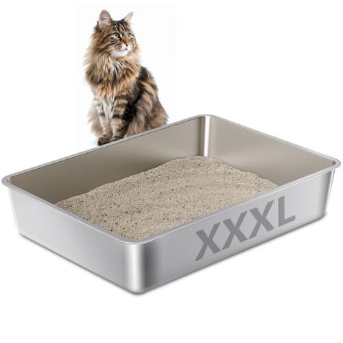 XXXL Stainless Steel Cat Litter Box -Extra Large Metal Litter Box - color: XXXL - 28" x 20" x 6"