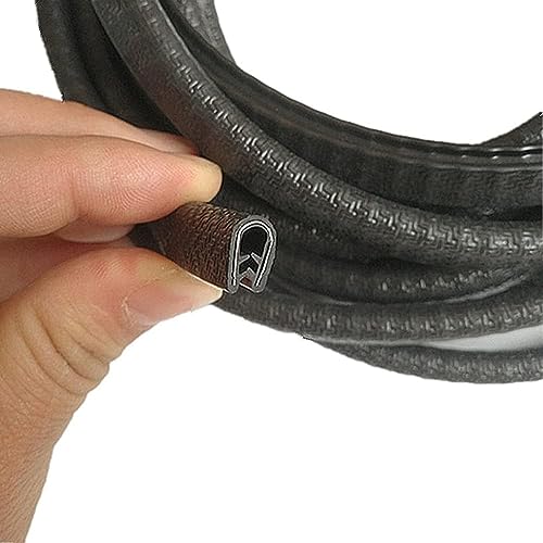 Edge Trim Black U-Channel Rubber Trim 1/2" X 3/8" Fits Edge 3/64 to 1/4 Inch Flexible PVC Edge Protector for Sharp/Rough Surfaces, Easy to Install (Black, 50 Feet (15 Meter)) - color: Black, size: 50 Feet (15 Meter)