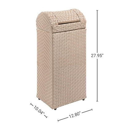 happimess Darla 13 Gal Outdoor Trash Can Swing Top, Light Pink/White - color: Light Pink/White, size: 13 Gallons