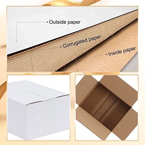 Calenzana 8x6x4 Shipping Boxes Set of 40, White Corrugated Cardboard Box for Mailing Packing Gifts Small Business - size: 8x6x4, style: 40 Pack