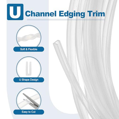 PATIKIL 13Ft U Channel Edging Trim 5/64" Slot Fits 1/16"-5/64" Edge - size: 13Ft Long,5/64" Slot,5/32"Wx5/128"Tx5/32"H