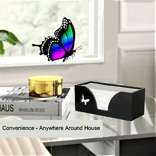Countertop Paper Towel Dispenser With Engraved Butterfly - Compatible With C-Fold, Multifold, Trifold & Z Fold Hand Napkins 10.5" x 4.0" or Smaller - Black Bamboo - color: Black