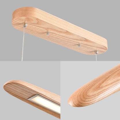 YISDESIGN 71" 40W Wood LED Linear Pendant Light Fixture Led Dining Room Light Dimmable Hanging Light Fixture for Dining Room Kitchen Island Pool Table Lights Natural Ash - color: Natural Ash, size: 71in