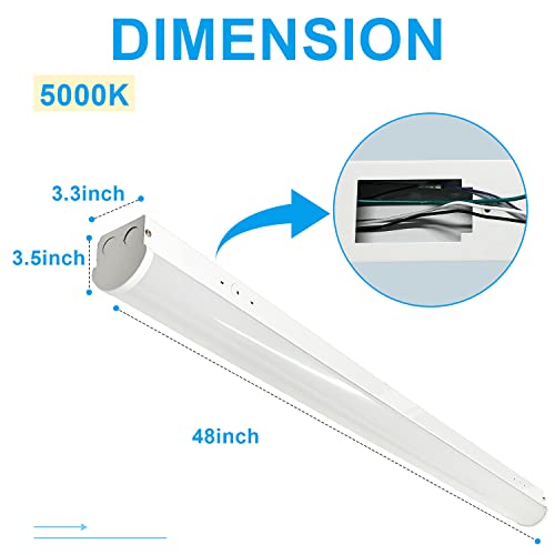 OSTEK 40W LED Shop Light 4FT Suspended Linear Channel Strip Lights Fixture - color: Normal - 5000K