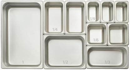 Winco Anti-Jamming Steam Pan, 1/6 by 6-Inch, 24-Gauge - size: 6" Deep