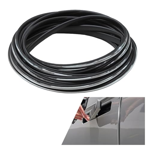 16FT/5M Car Door Edge Guards - U Shape Electroplated Glossy Rubber Door Edge Trim Seal Protector - Self-Adhesion Car Scratch Protection Guards for Sharp Edge, Doors, Sheet Metal (Silver) - color: Silver