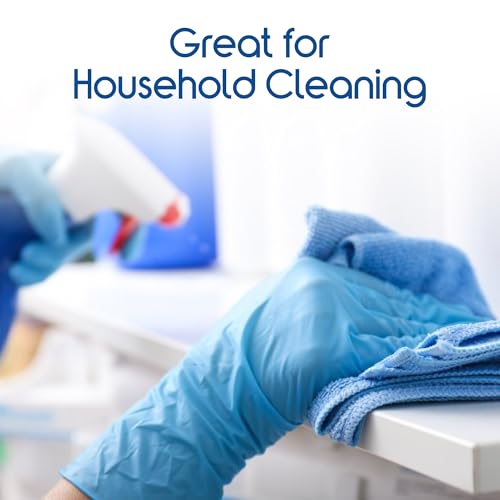 Inspire Blue Nitrile Disposable Gloves | 4.5 Nitrile Disposable Safety Medical Cooking Cleaning Gloves - size: Large
