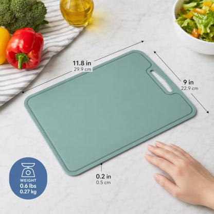 Silicone Cutting Board, 11.8 x 9 In, BPA-Free Flexible Chopping Mat(Green) - color: Green, size: 11.8"L x 9"W